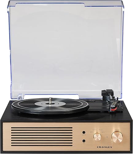 Miniatura 12 de Crosley CR6045A-BK Miles - Tocadiscos Bluetooth de 3 velocidades con altavoces integrados, color negro