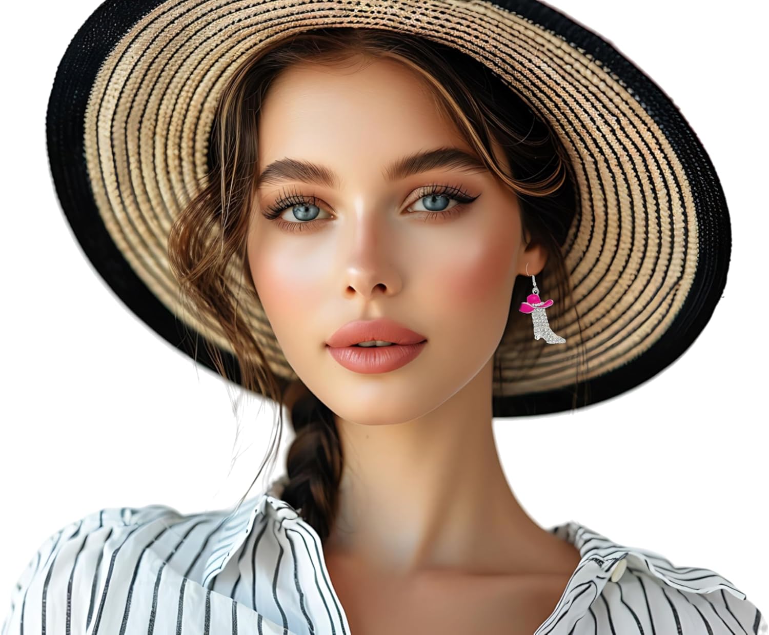 Rhinestone Western Boots Dangle Drop Earrings for Women, Boho Cowgirl Cowboy Enamel Hat Boot Earrings Country Concert Party Outfits Jewelry Gift - Image 5