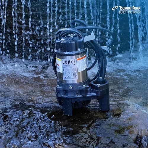 Miniatura 5 de Tsurumi Pump 3PN | Bomba sumergible para estanque y cascada | 1/3 HP, 115V, descarga de 2 pulgadas, | Bomba de agua ideal para estanques, fuentes,