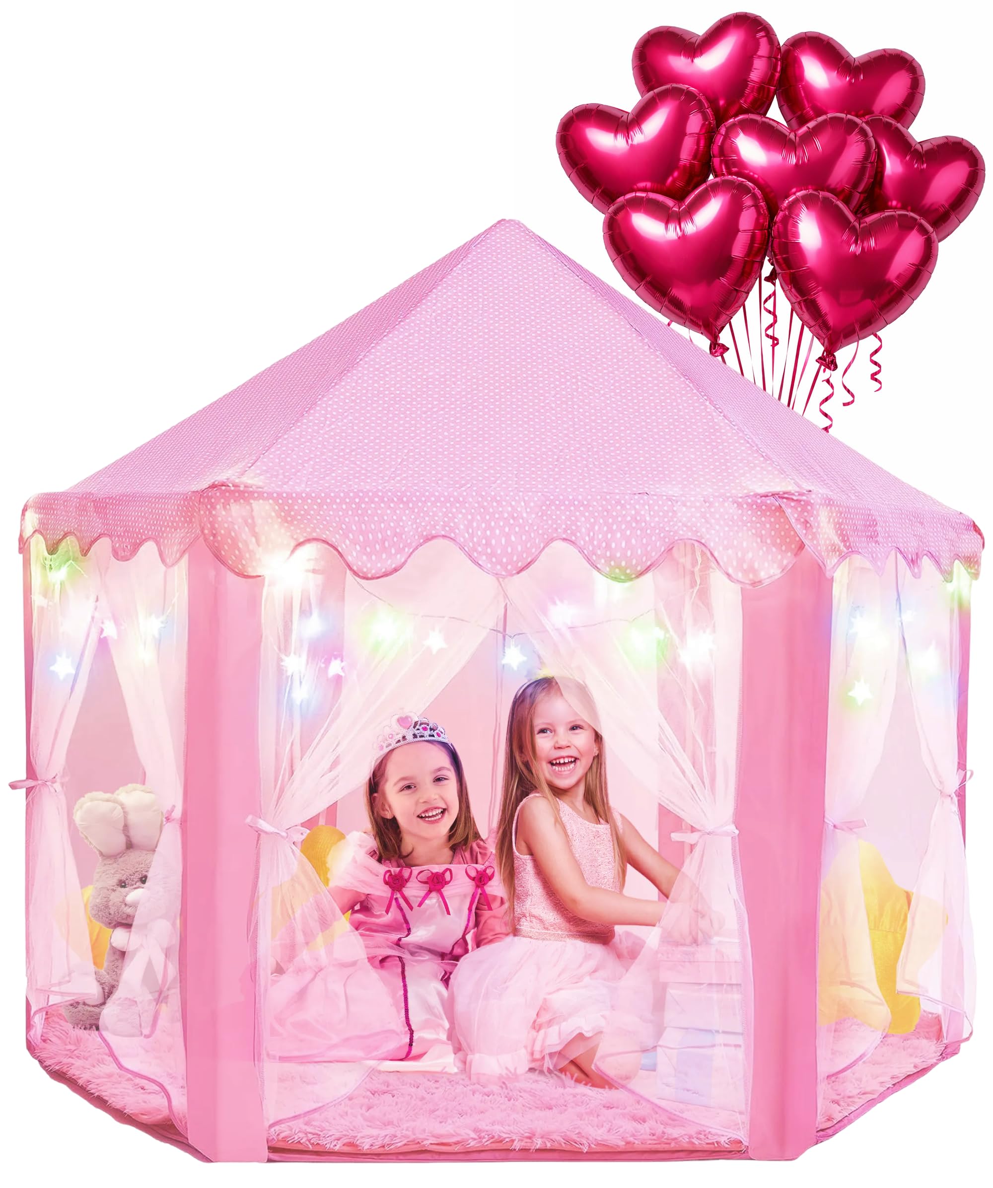 Princess Tent for Kids Tent - 55" X 53" with Led Star Lights | Princess Toys | Toddler Play Tent | Playhouse | Princess Castle