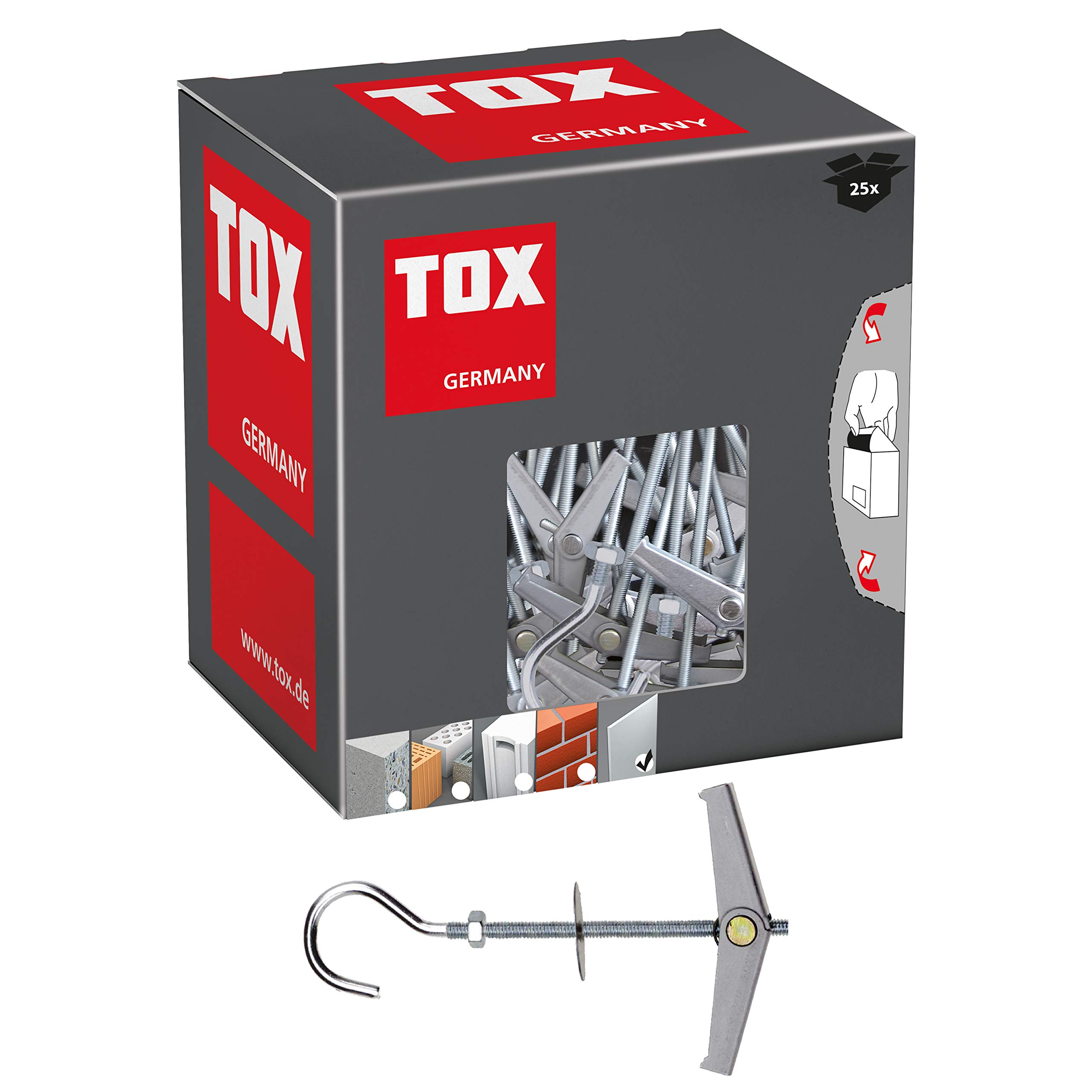 TOX Tassello a gancio ribaltabile a molla Pirat Eddi-S M5, 25 pz, 024100101