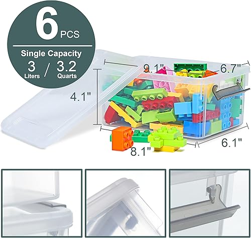 Miniatura 2 de Citylife - 4 contenedores de almacenamiento de 5.3 cuartos de galón con tapas y 6 paquetes de contenedores pequeños con tapas, contenedores de