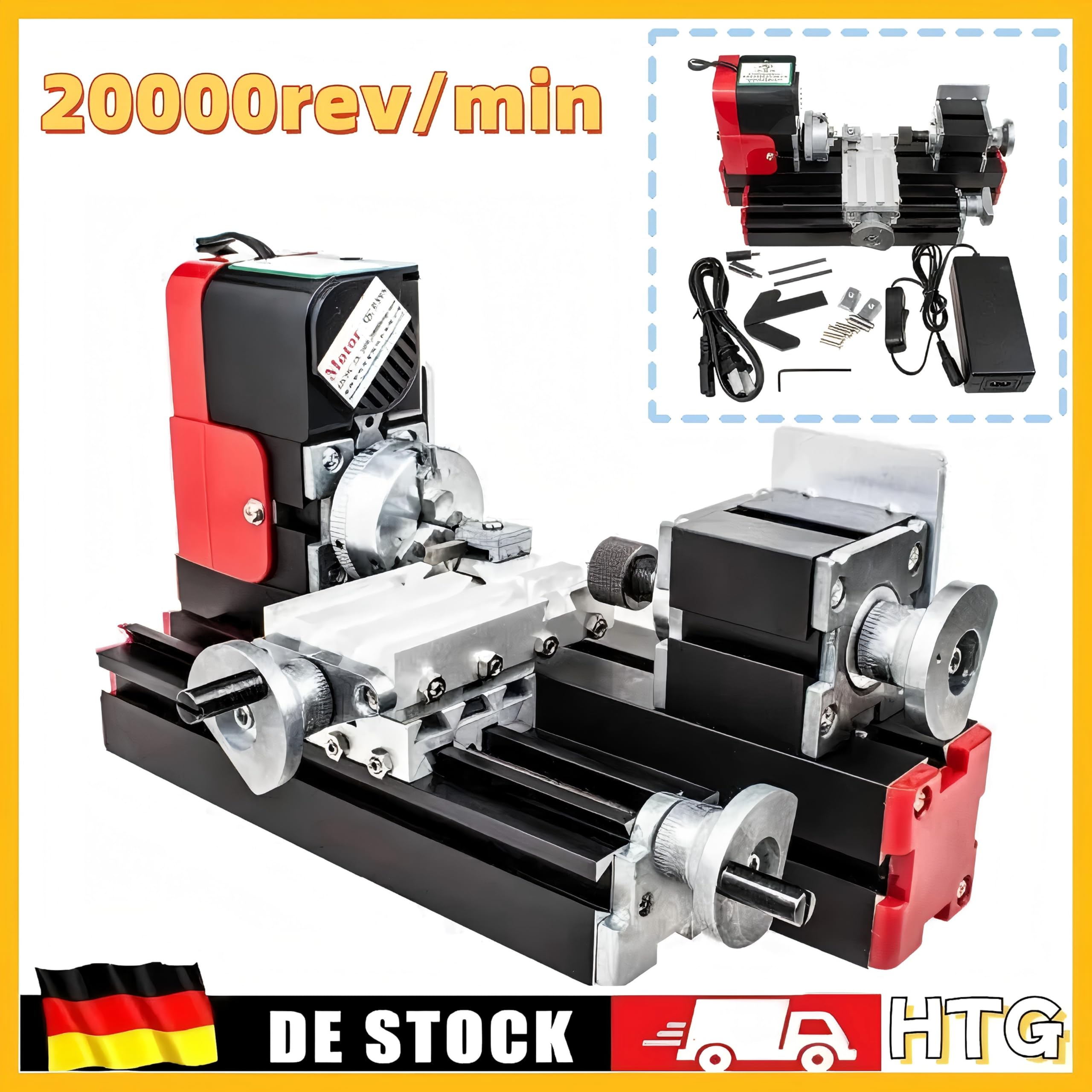Mini Drehmaschine Metalldrehmaschine Mini-Drehmaschine Drehbank 20000rev/min 24W
