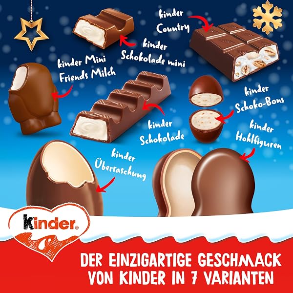 kinder Mix Adventskalender 3D-Zug – Adventskalender mit leckeren Schokoladen-Spezialitäten – 1 Kalender à 226g - 4
