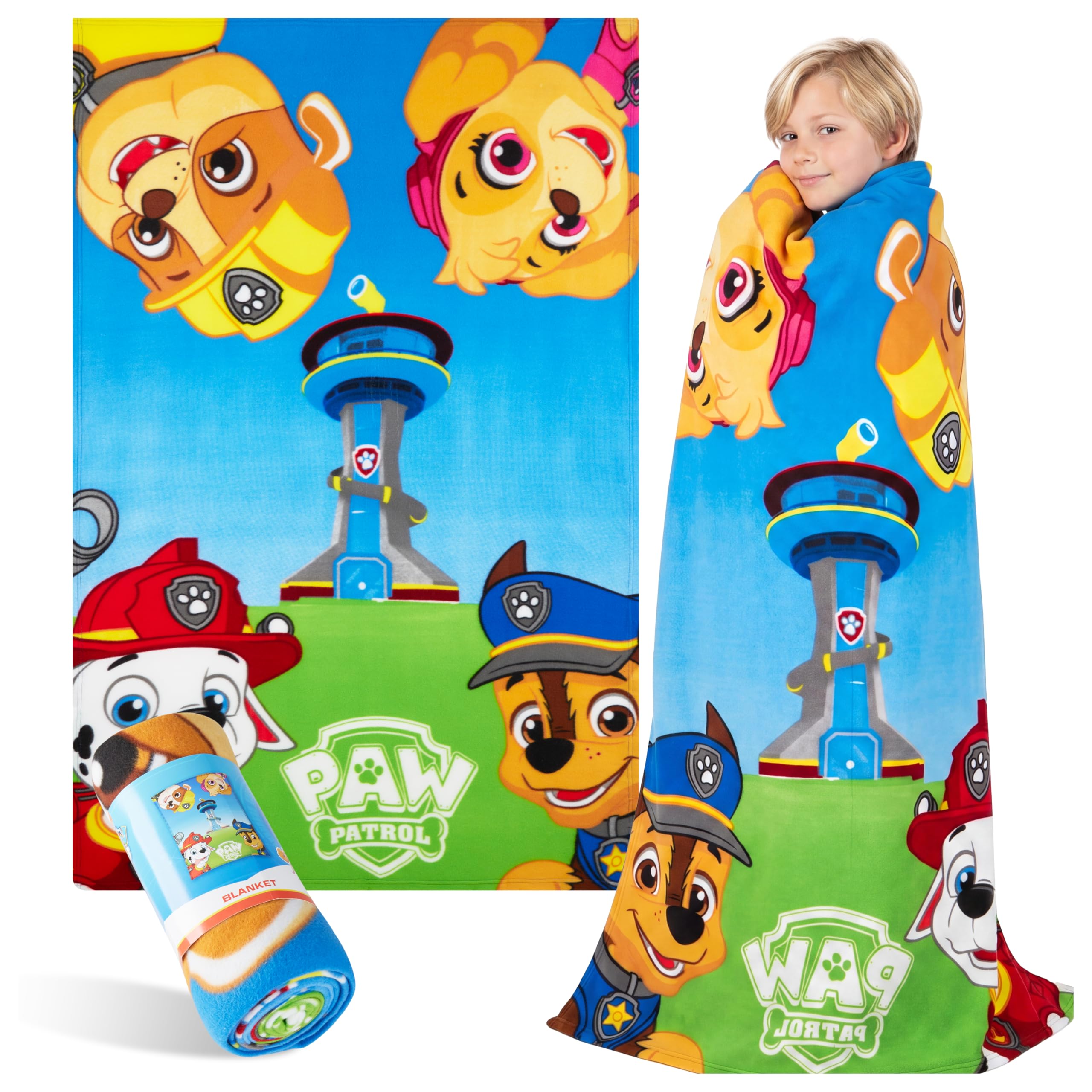 Paw Patrol Manta Polar Infantil, Manta Suave para Cama, Sofá, Picnic y Viaje de 100 x 150 cm, Accesorio de Cama, Regalos para Niños