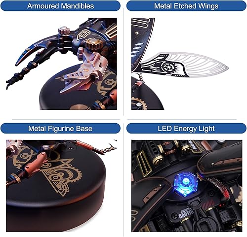 Miniatura 4 de Rompecabezas de metal 3D para adultos, kits de modelos de bricolaje para adultos y adolescentes, rompecabezas mecánico de 115 piezas, escarabajo de