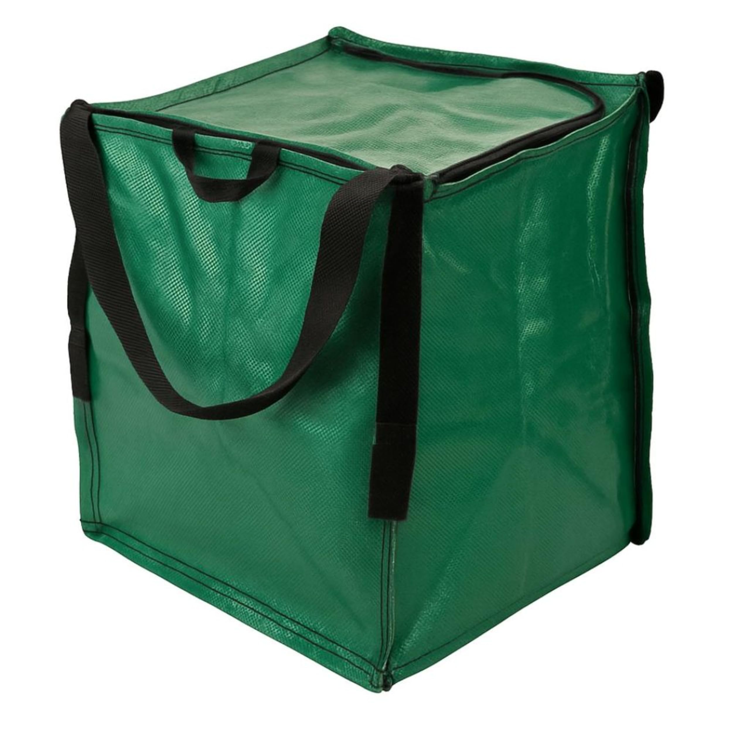 Heavy Duty Storage Tote Bag with Zipper Top 22-Gallon Rugged Woven Polypropylene Moving Bag, Reusable Self-Standing Design, Holds up to 500 Pounds, Single, Green