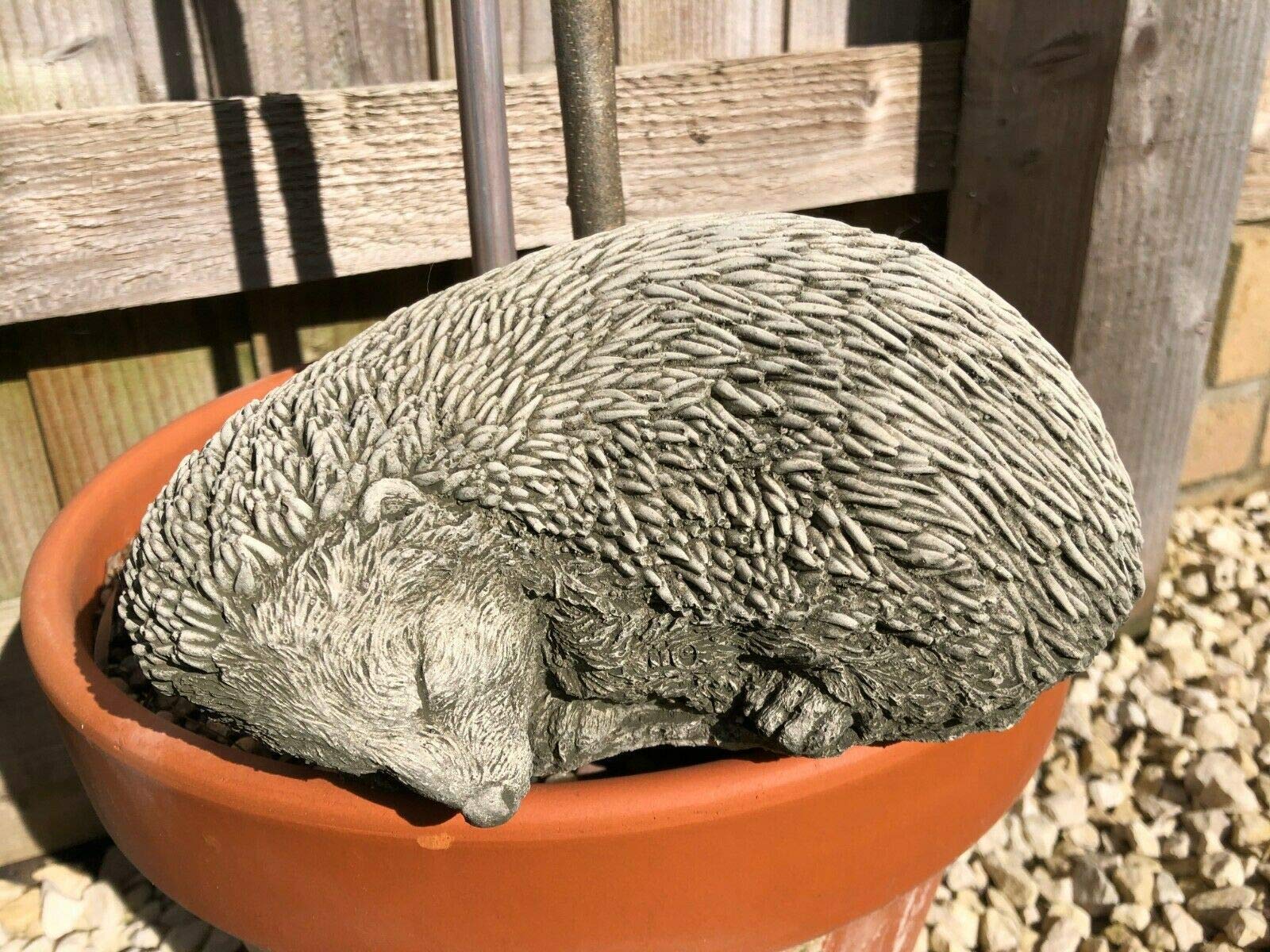 Discount Garden Statues Stone Sleeping Hedgehog Statue | Reconstituted Animal Concrete Garden Ornament