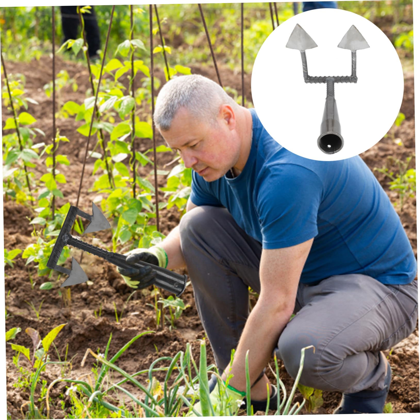 Toyvian 2 Stck. Gartenarbeit Dreiecks Hacke Multifunktionale Grab Hacke für Landschaftsbau Leichte Bodenbearbeitung für Unkrautentfernung und Pflanzungen Wiederverwendbar Bedienen