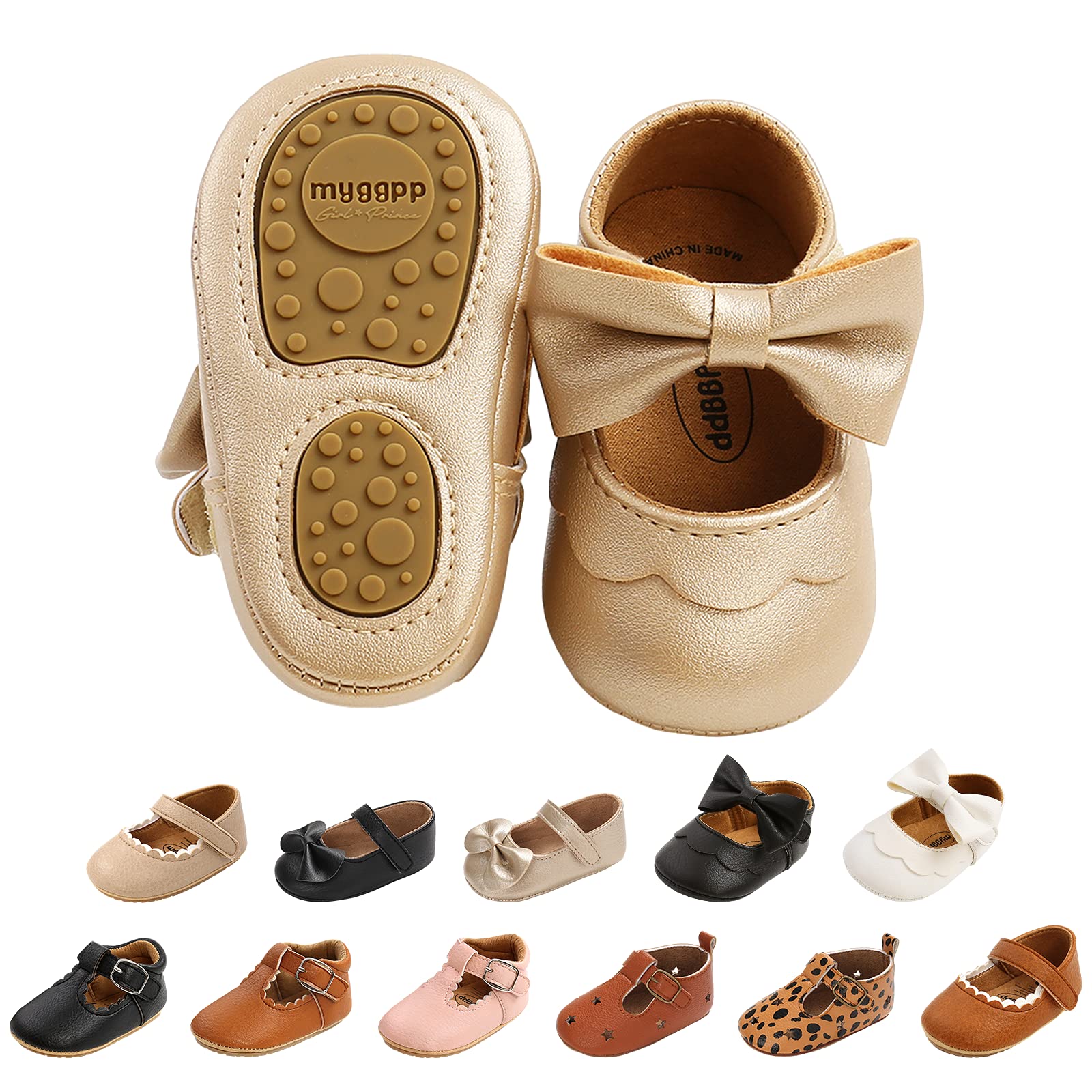 Baby Girls First Walking Shoes Mary Jane PU Leather Anti-Slip Princess Shoes Infant Baby Shoes — view 45