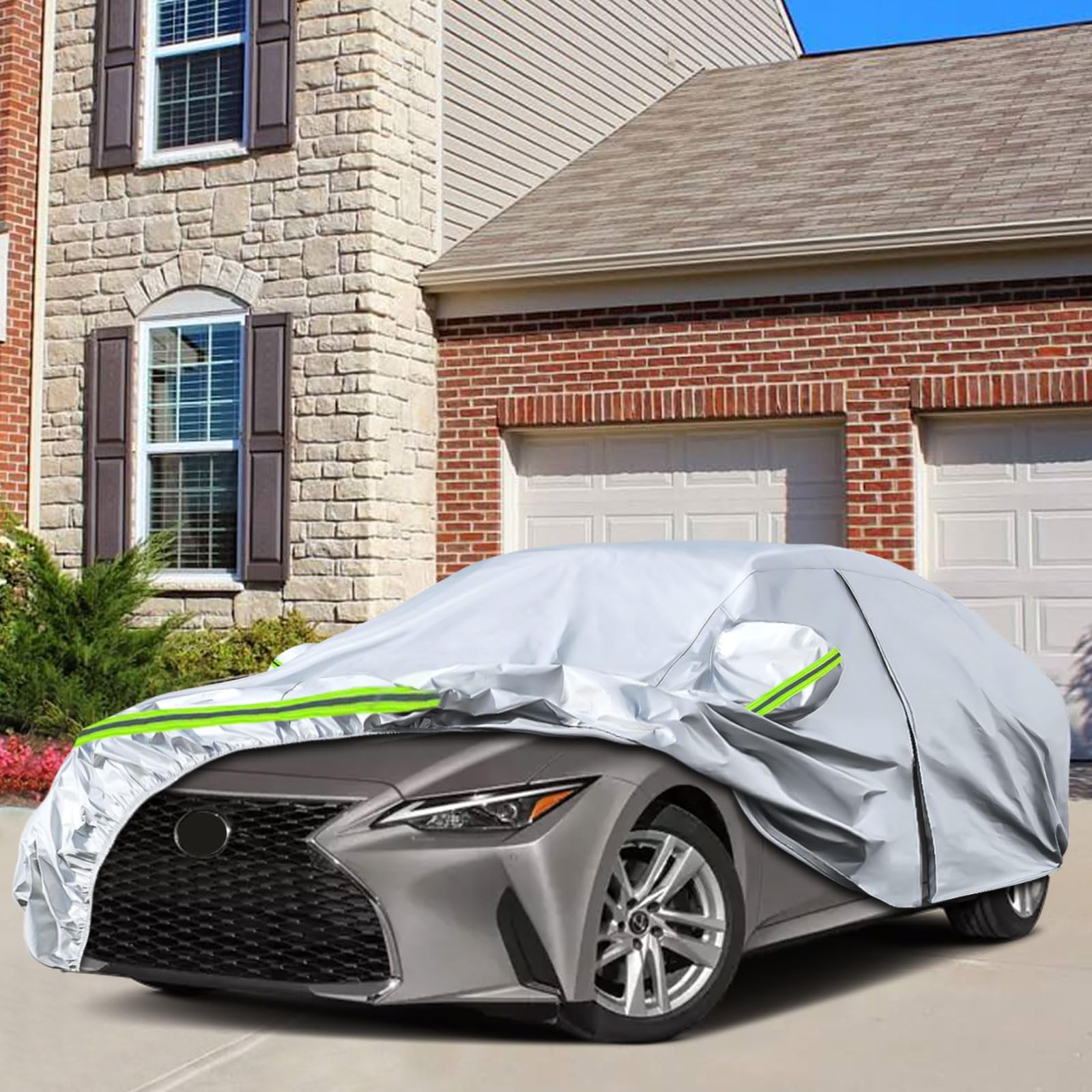 Waterproof Car Covers Replace for 2005-2025 Lexus IS250 IS300 IS350 6 Layers Silver All Weather Custom-fit Car Cover — view 8