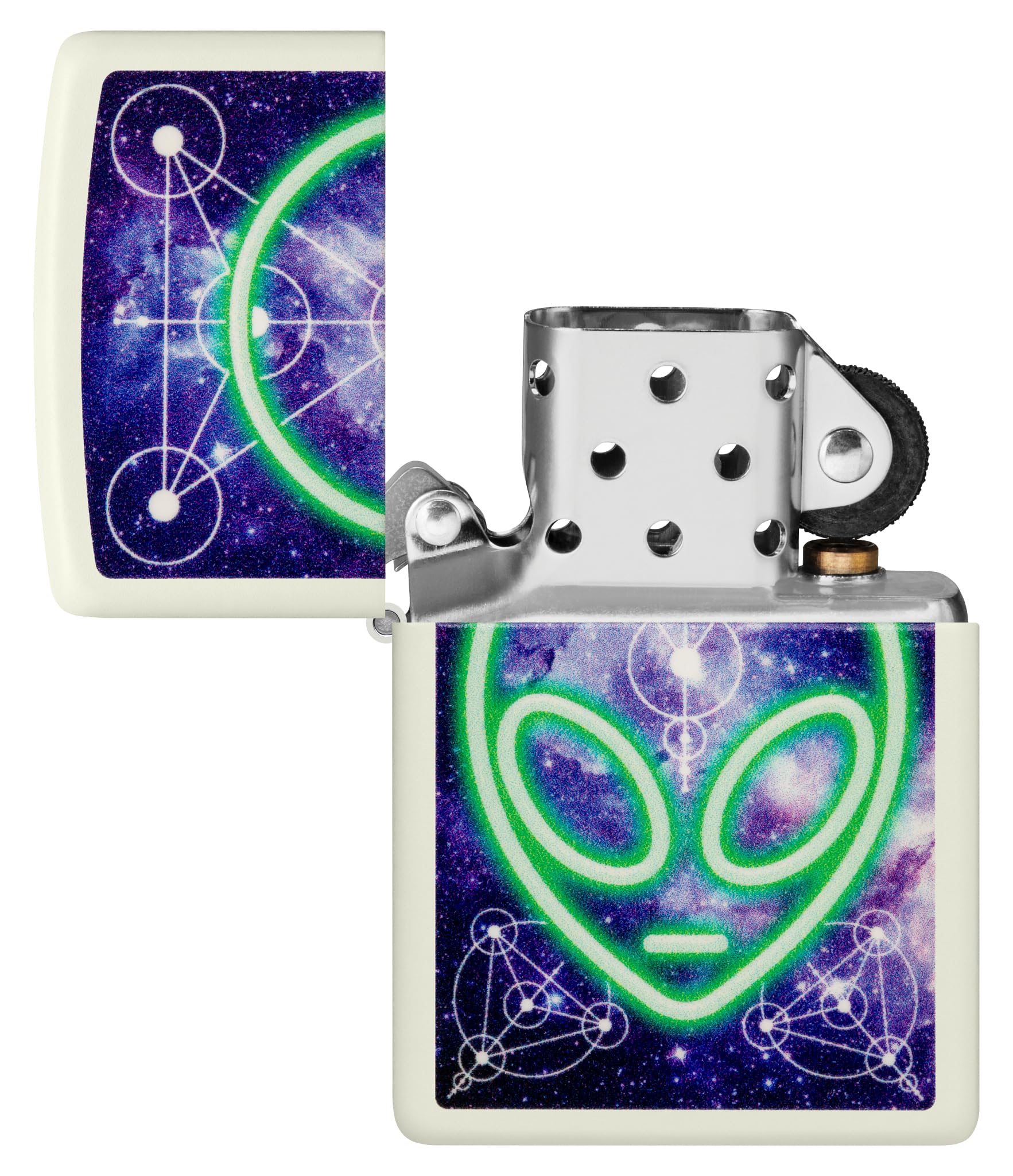 Zippo Sturmfeuerzeug - Alien, Glow-in-The-Dark, Color Image - Nachfüllbar - Wiederverwendbar - Windfestes Design - Geschenkbox - Made in USA