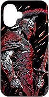 Vista 1 de Funda motivacional épica para iPhone 16 con motivación Spartan Warrior Trojan Warrior Gladiador