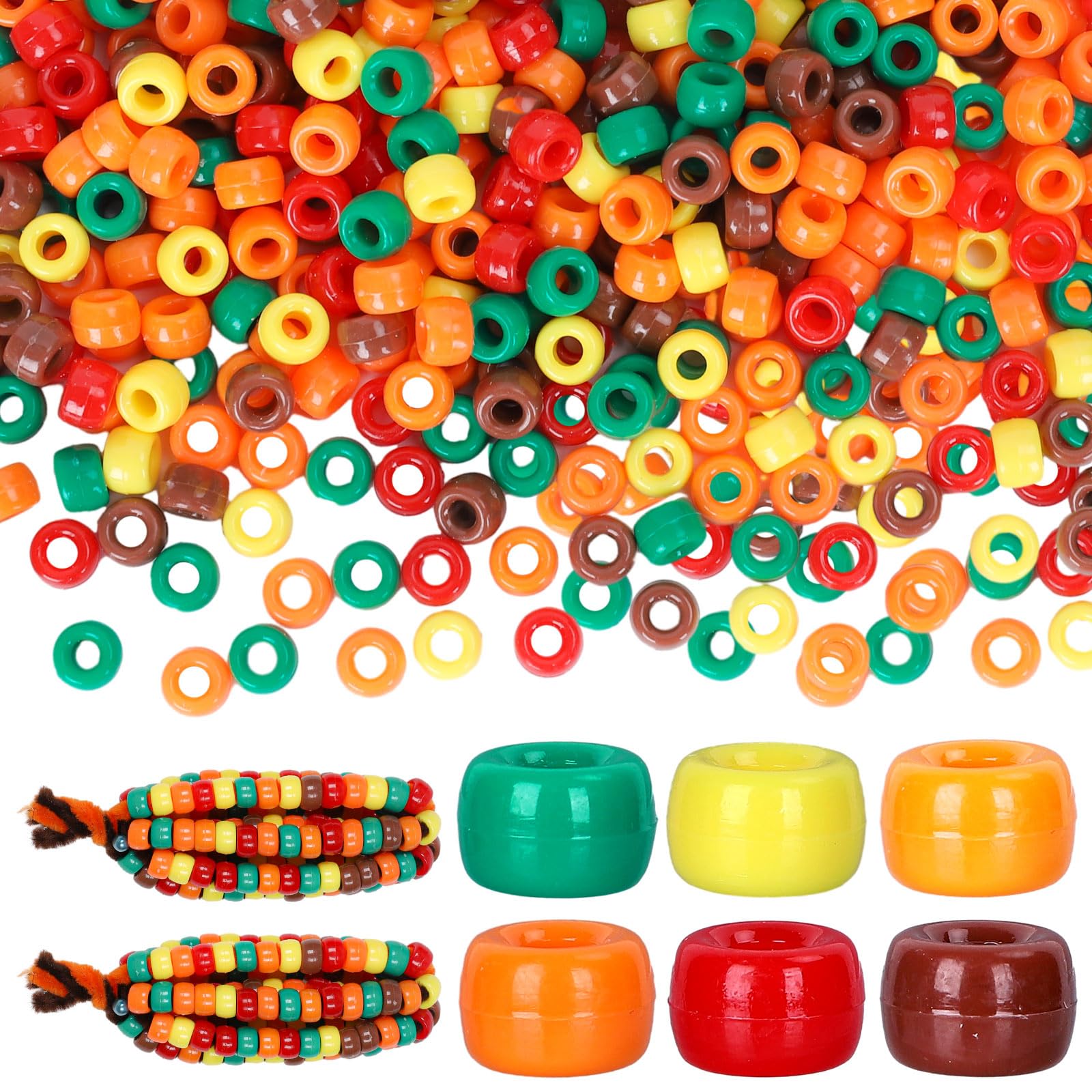 Perles en plastique d'automne pour activités manuelles de Thanksgiving en famille