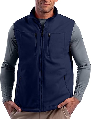 SCOTTeVEST Fireside - Chaleco de forro polar para hombre, 15 bolsillos ocultos, cálido, resistente a las arrugas, para viajes y más