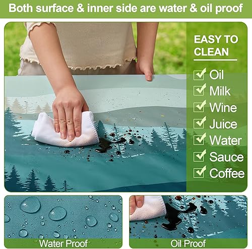 Miniatura 129 de Play Tailor - Mantel para mesa de pícnic con cubiertas para bancas, impermeable y a prueba de viento con bolsa de cordón, ajustable a mesas y bancas