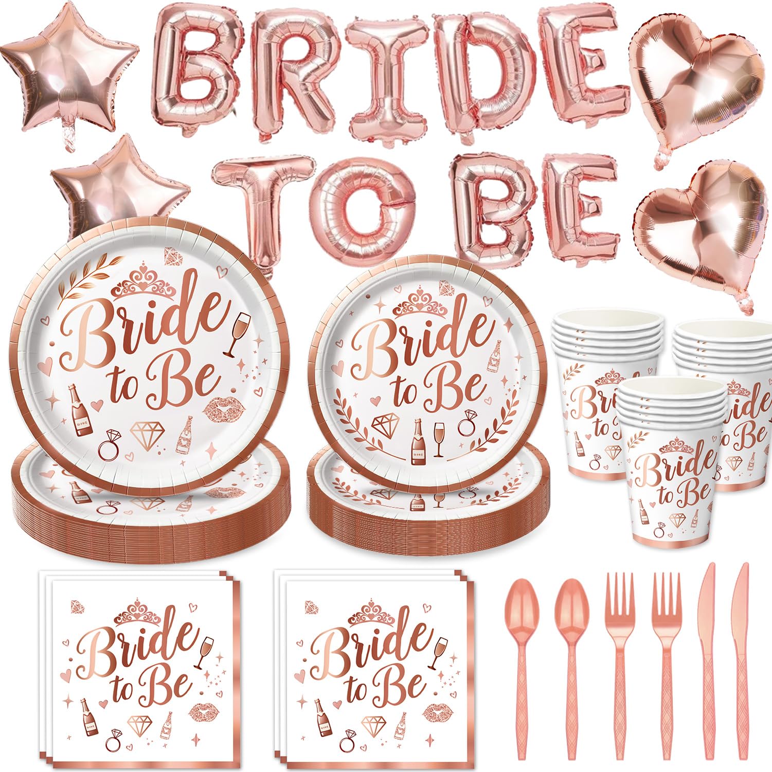 Amazon.com: Bridal Shower Decorations - Rose Gold Bachelorette Party ...