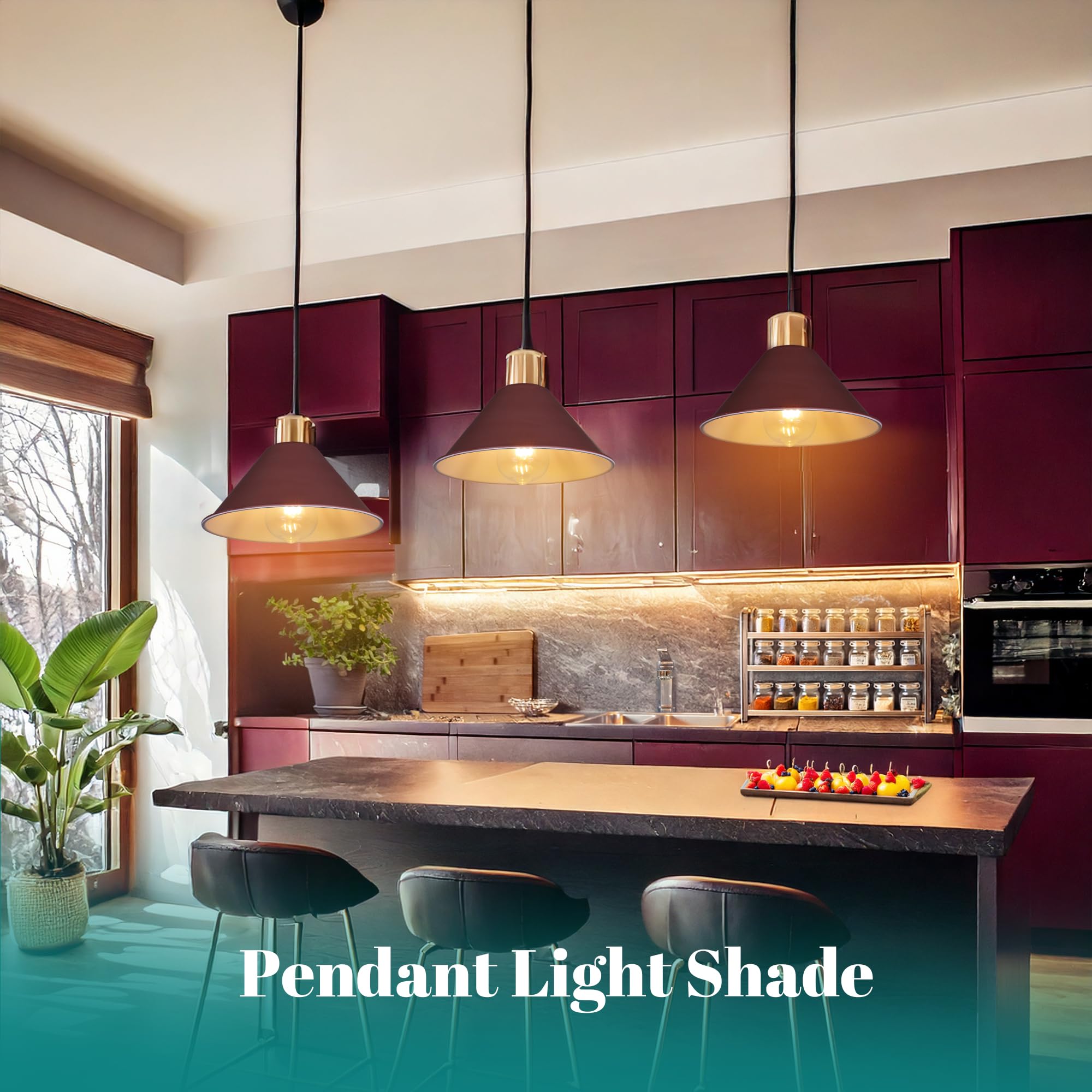 GIGGI Retro Burgundy Light Shade Ceiling - Image 2
