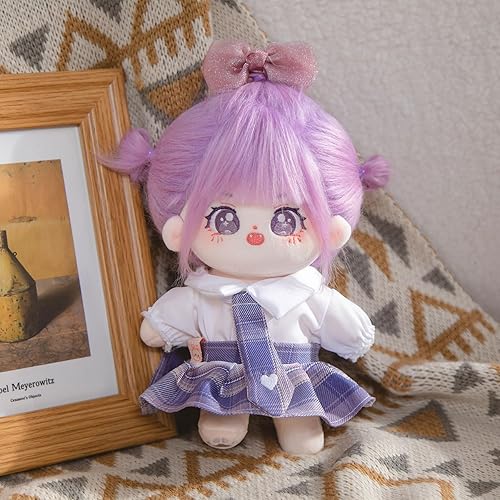 Miniatura 5 de Ropa de muñeca de felpa de 8 pulgadas, 18 piezas de ropa de muñeca de 7.9 in con 2 vasos, 4 juegos de trajes de peluche