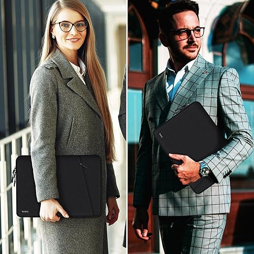 Miniatura 7 de Funda para laptop de 15.6 pulgadas, a prueba de golpes, funda protectora para computadora con bolsillo para accesorios, resistente al agua, bolsa de