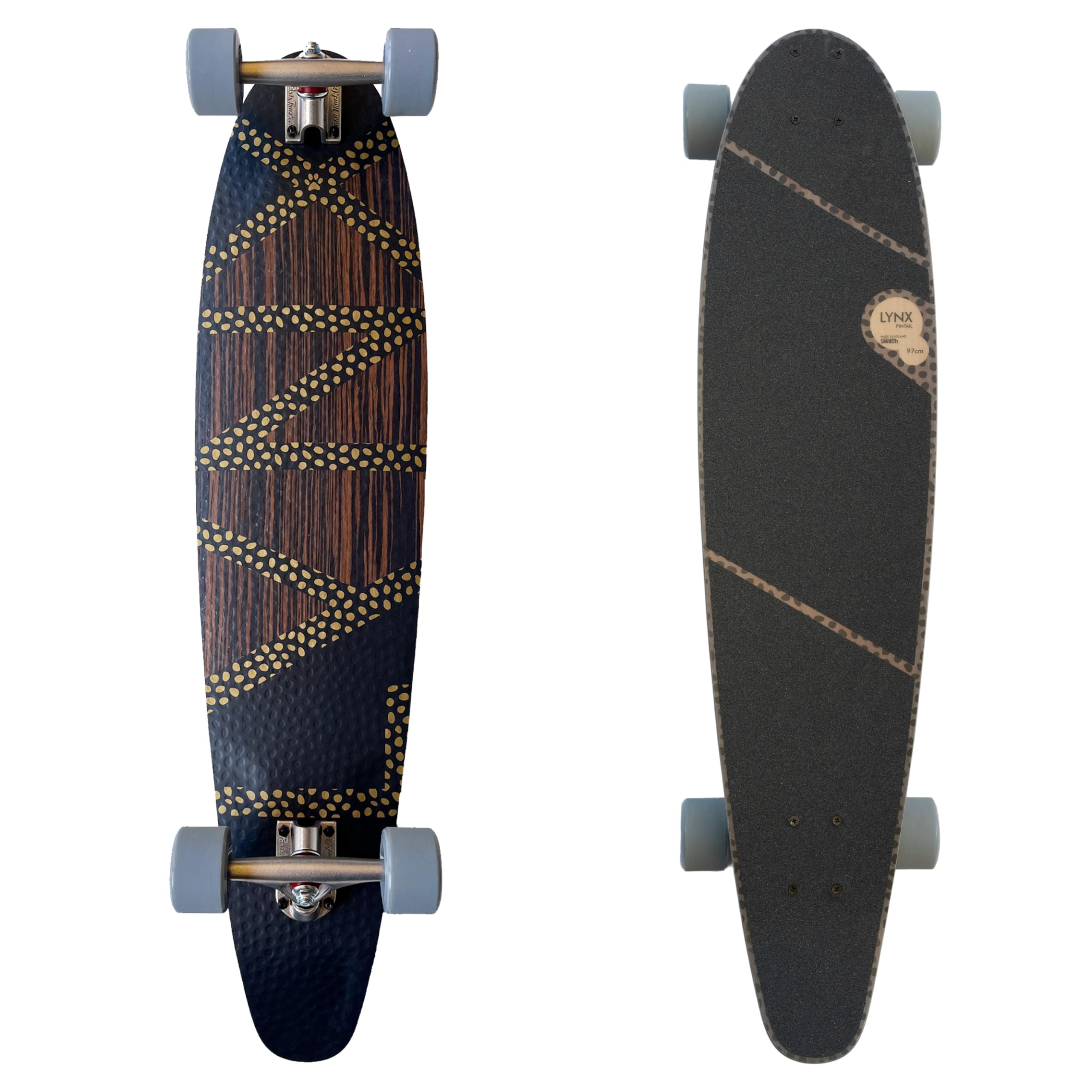 SWITCH Lynx Pintail Longboard Switch 97 cm: ideal para cruising, ABEC-9, fibra de vidrio, Flex Paris V2 150 mm, para jóvenes y adultos, cruiser, fabricado en Europa, ligero