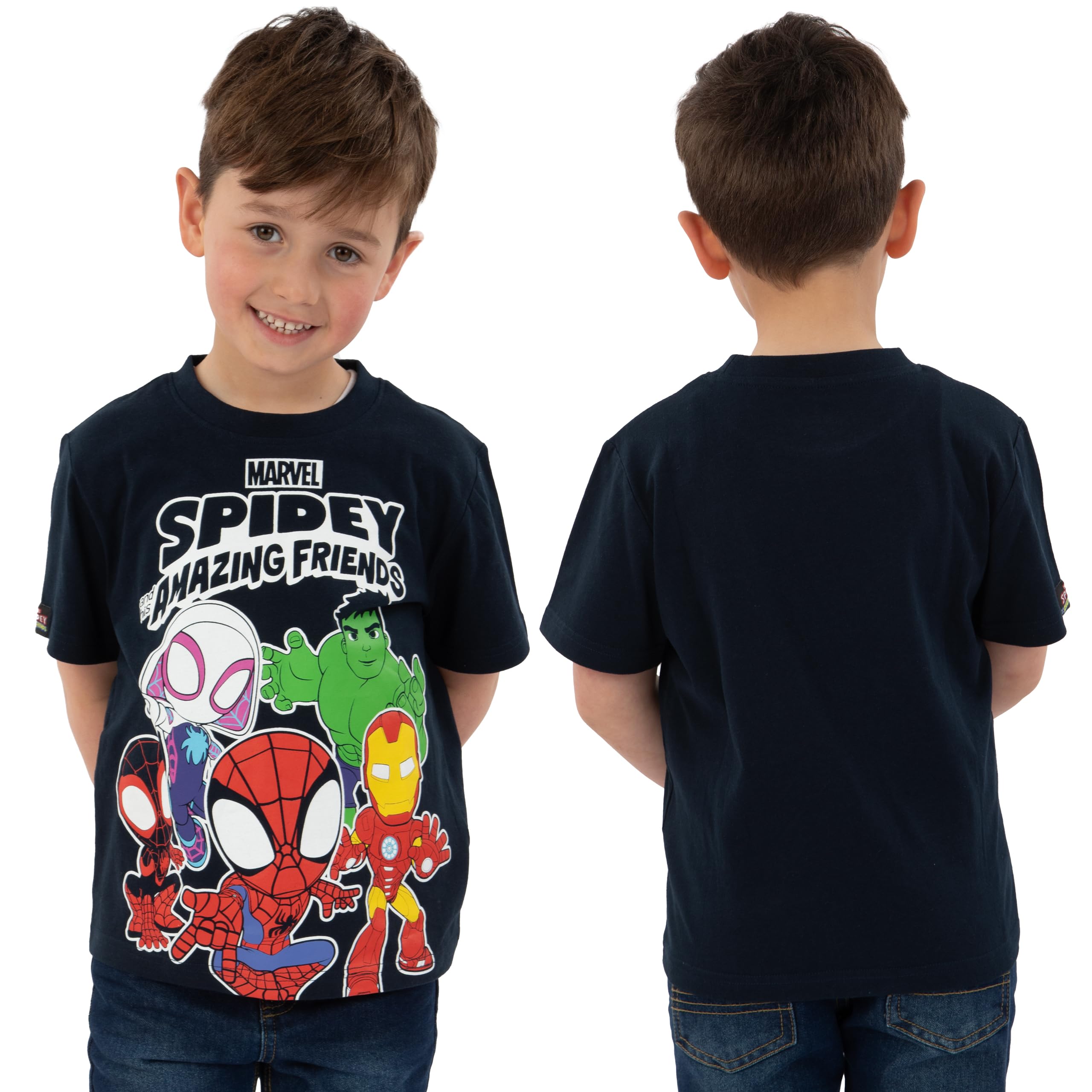 Marvel Spidey I Jego Superkumple, Zestaw 2 Koszulek Dla Chłopca Krótki Rękaw, Letnie T-shirty Dziecięce