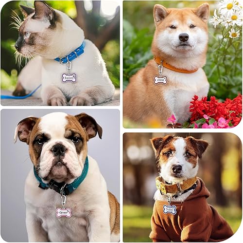 Miniatura 8 de Etiquetas de identificación personalizadas grabadas para mascotas, grabadas personalizadas, fáciles de leer, etiquetas de identificación