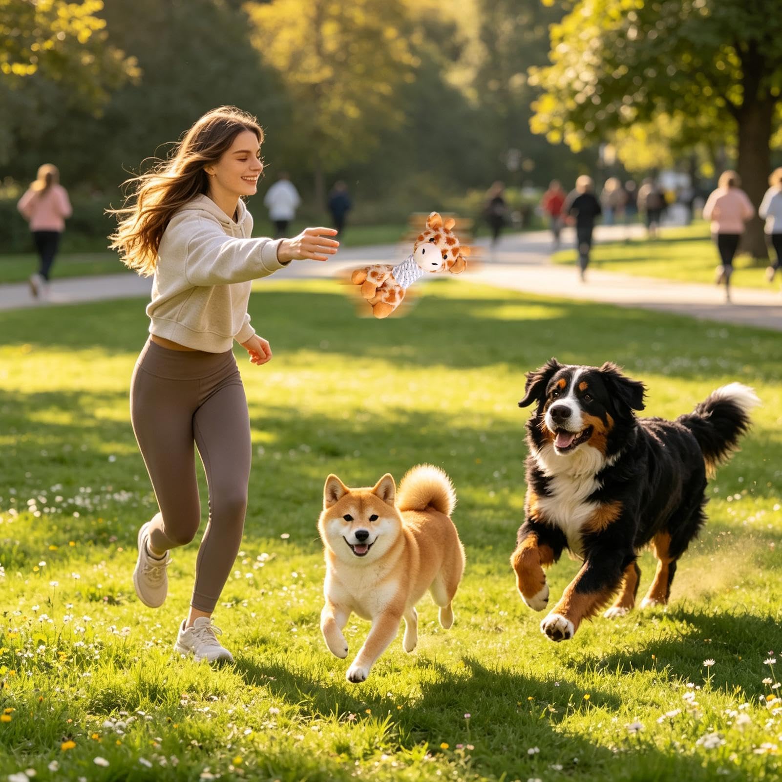 Jouet couineur interactif en forme d'animal en peluche pour petits chiens