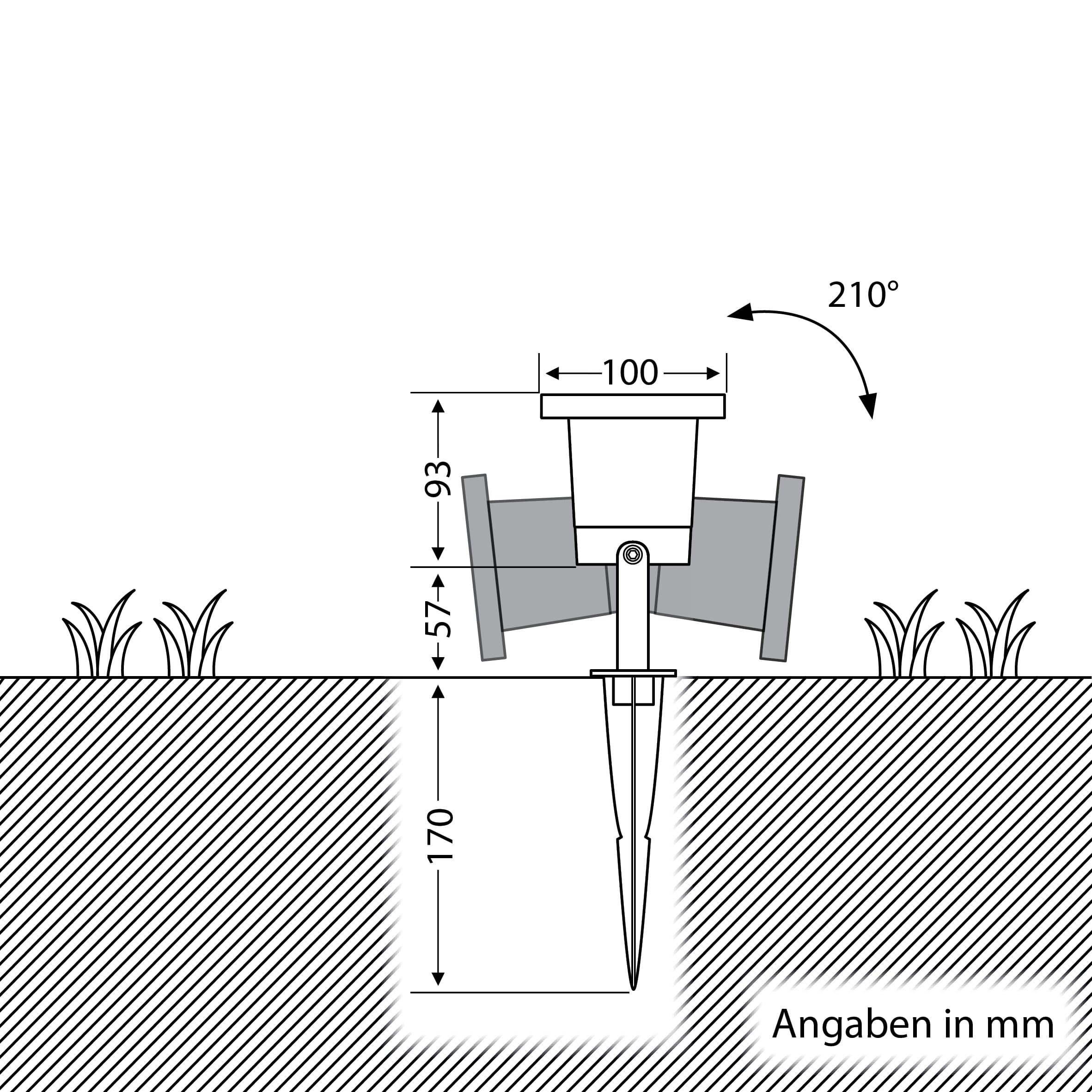 ledscom.de 8x LED Gartenstrahler DUK schwarz mit Erdspieß für außen, Aluminium, ohne Leuchtmittel