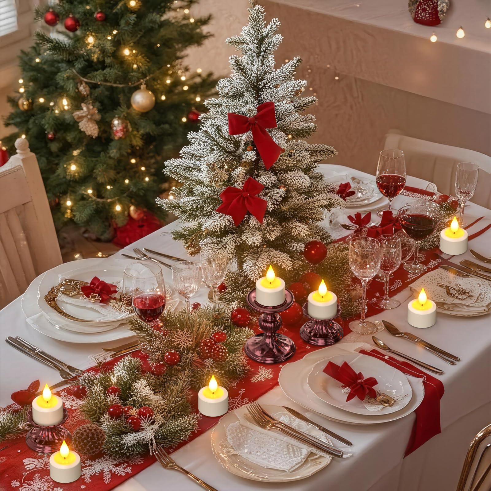 PChero Ricaricabili Tea Light Candele Led con Telecomando, 12 Pezzi Mini Candele Tealight Luci a Led Batteria Natalizie Decorative Finte Elettriche Effetto Reale Per Halloween Natale Decorazioni Casa