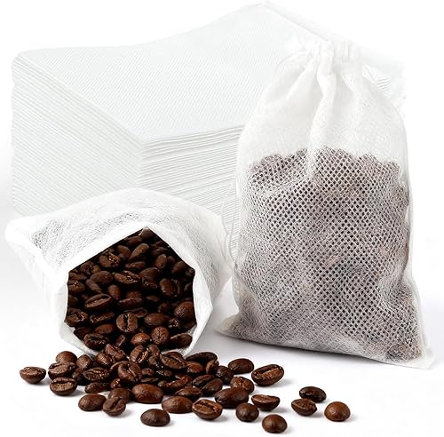 TamBee 200 unidades de 5.9 x 7.87 pulgadas desechables con cordón para infusores de té con cordón, bolsas de filtro de té para hierbas sueltas para