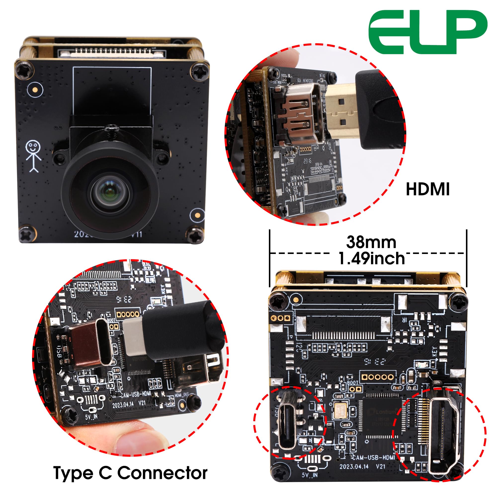Amazon.co.jp: ELP 4K 30fps HDMI USBカメラ 広角 コンピュータ