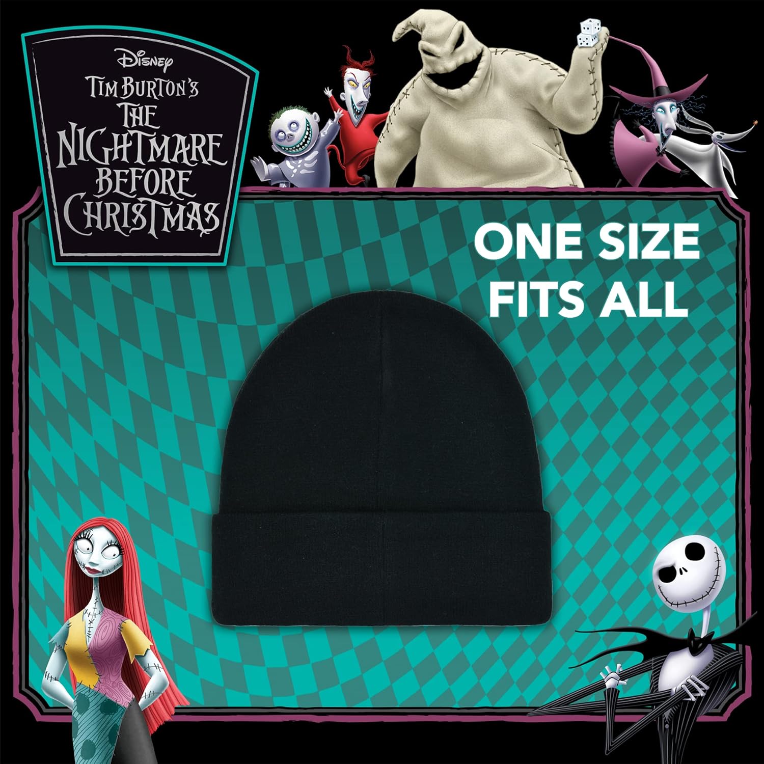 Disney Nightmare Before Christmas Jack Skellington Cuffed Beanie Hat - Image 5