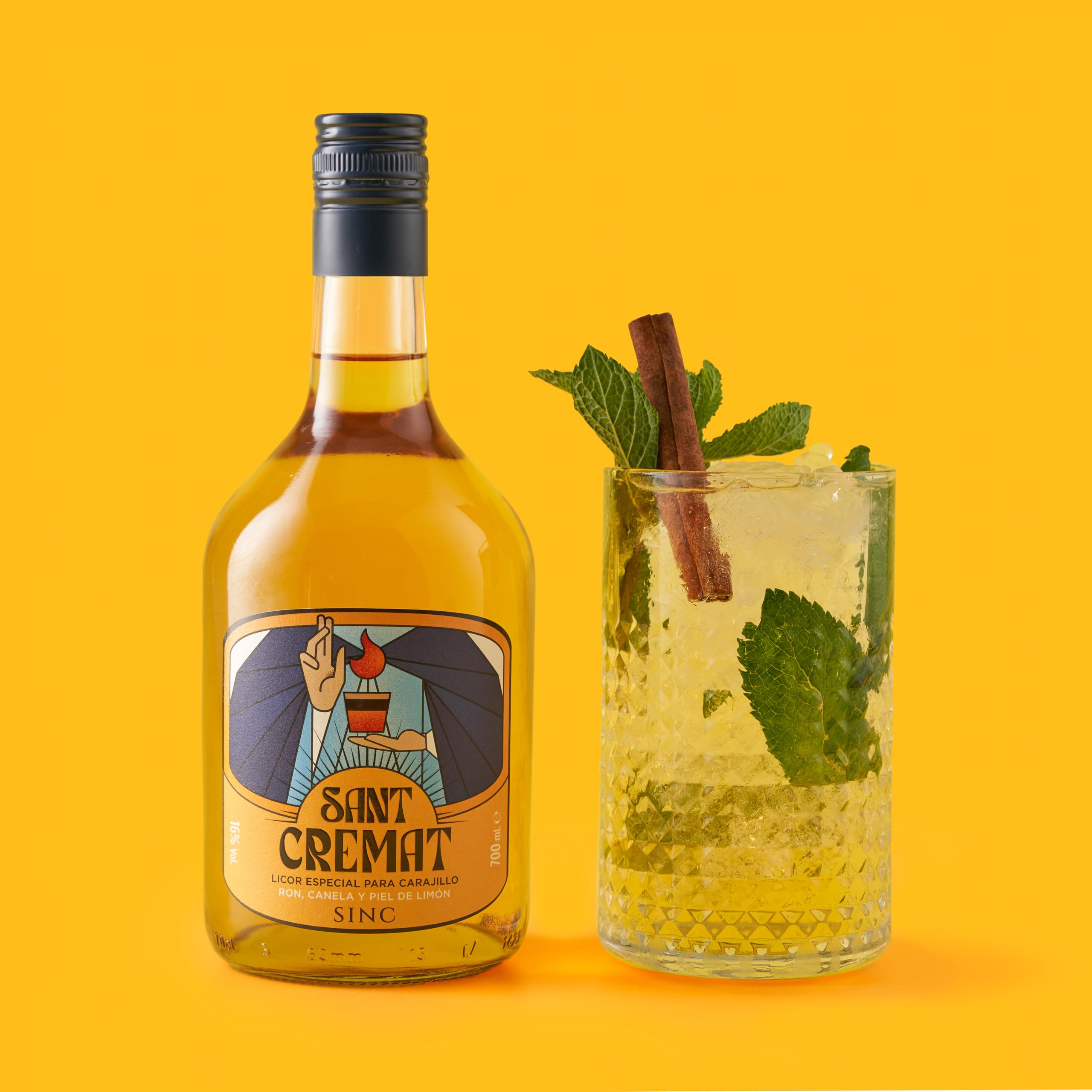 Sant Cremat Pack 2 – Licor para Cremaet y Carajillo | Ron, Canela y Limón | Licor especial cremaet para mezclar con Café Listo para Usar | Medalla de Oro CINVE 2024 | Tradición Valenciana