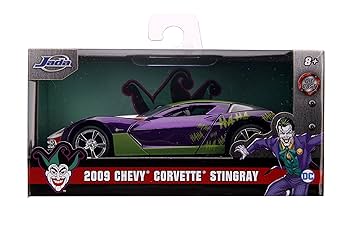 ミニカー The Joker 2009 Chevy Corvette Stingray DC Comics Diecast Collectible Toy: 1:24 2009 Chevy Corvette