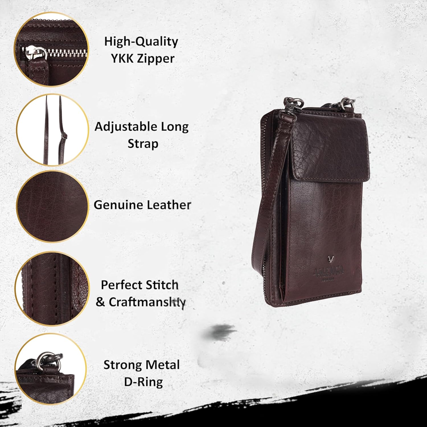 Genuine Leather Small Leather Crossbody Bags For Women Cell Phone Purse, Trendy Casual with adjustable strap