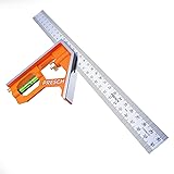 Presch Kombinationswinkel 300mm - Präziser Universal Kombiwinkel aus Metall mit Linealanschlag und Anreisswerkzeug - Combination Square - Hochwertiges Profi Messwerkzeug