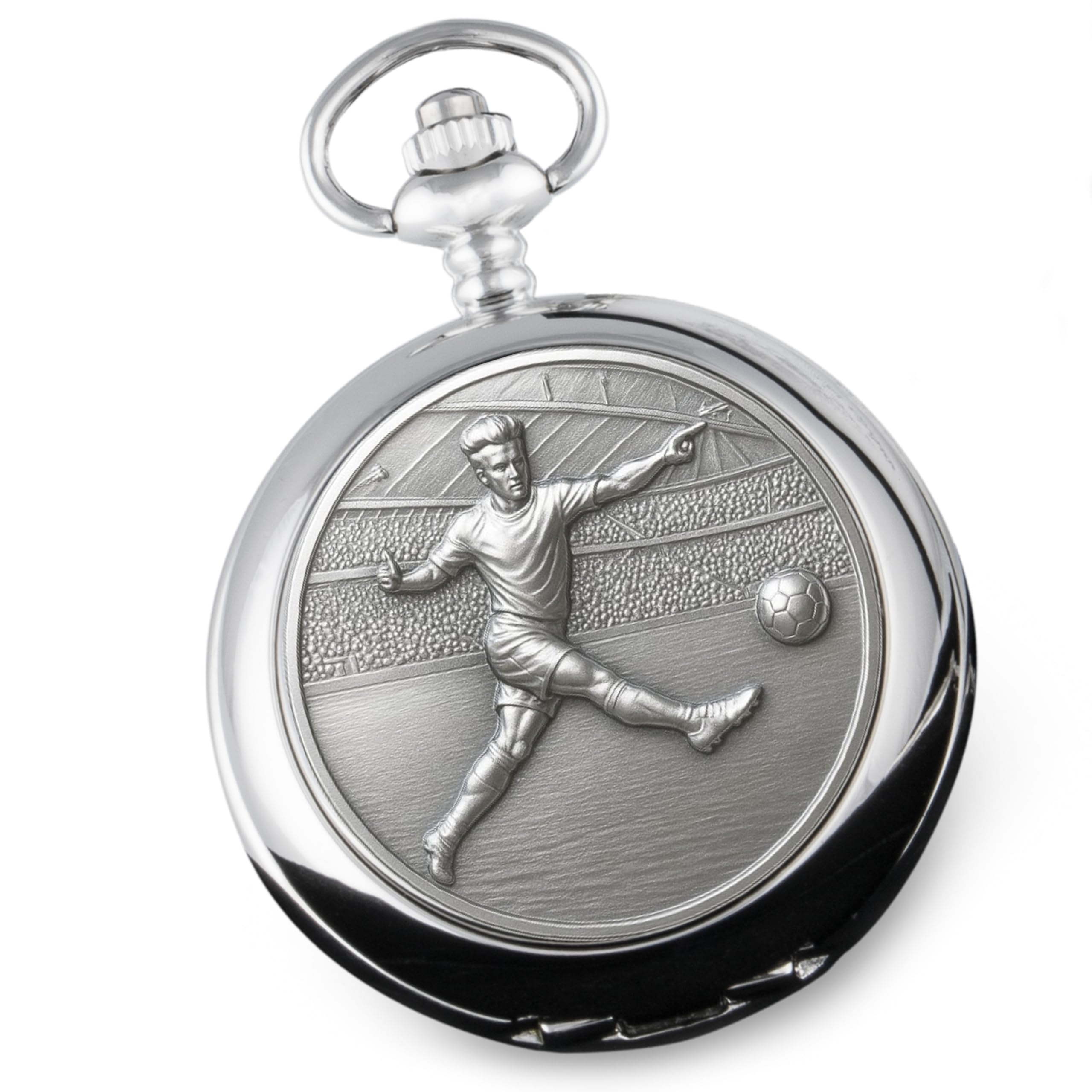 Reloj de bolsillo de fútbol y cadena de peltre, un recuerdo eterno de plata para padres e hijos 8
