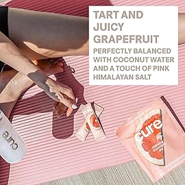 Cure Hydration | Plant-Based Electrolyte Drink Mix | No Added Sugar | FSA-HSA | Dehydration Relief Powder Made with Coconut Water | Non-GMO | Vegan | Pouch of 14 Packets - Grapefruit