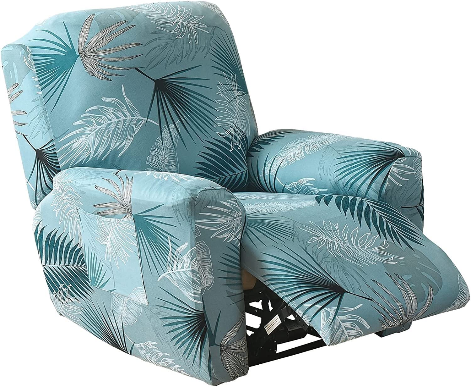 Copripoltrona Relax Reclinabile 4 Pezzi – Elasticizzato Con Stampa Floreale, Tasche Laterali, Antiscivolo, Per Poltrone 1 Posto - 3