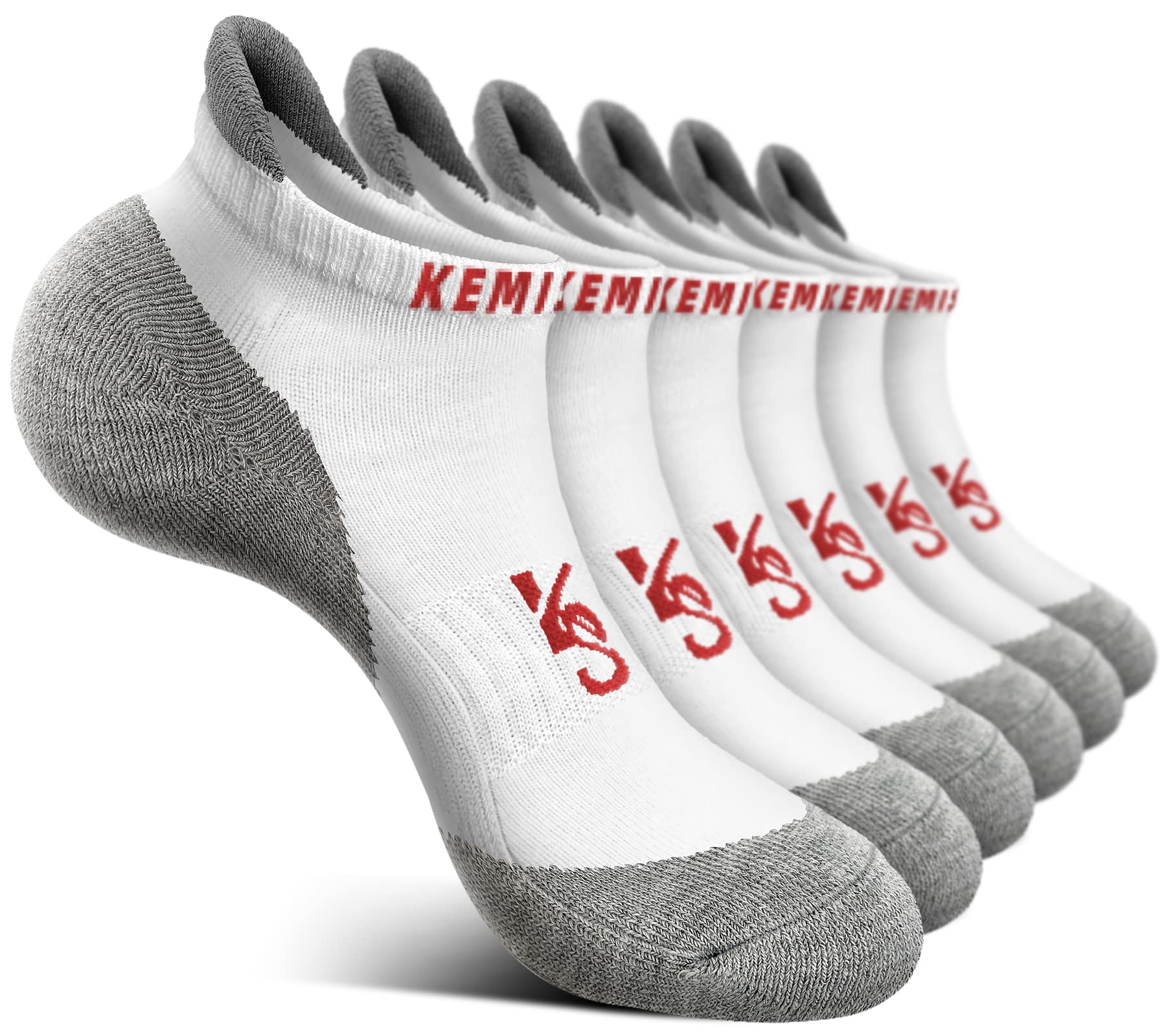 BULLIANT Women Cushioned Running Ankle Socks Anti-Slip Y-Heel No Show 6Pack