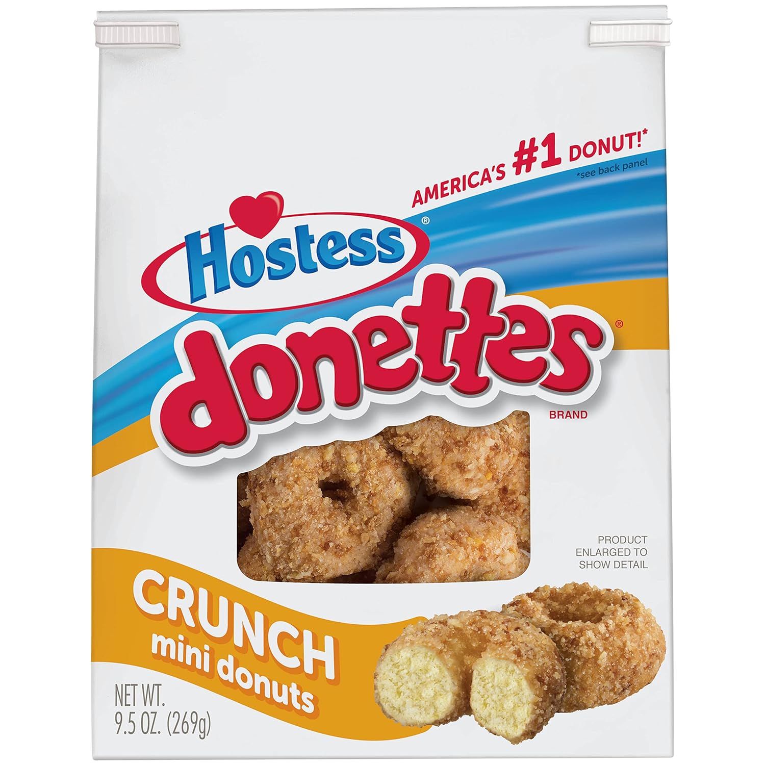 Hostess Mini Donuts, Crunch, 9.5 Ounce (Pack of 6