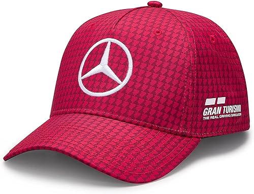 Mercedes AMG Petronas Gorra de piloto Lewis Hamilton 2023 para equipo de Fórmula 1, color rojo manzana, unisex, talla única, Manzana roja