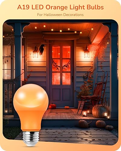 Miniatura 10 de EDISHINE Bombilla azul A19, bombilla LED azul E26, 9 W (equivalente a 60 W), luces azules al aire libre para decoración de Navidad, porche, jardín,