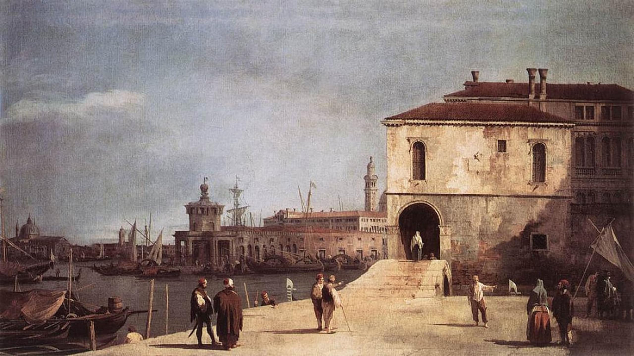 SERENDIPITP Vintage Picture Print on Canvas Wall Art Poster The Fonteghetto della Farina by Antonio Canal Artwork Print Poster for Wall Decor 60x90cm
