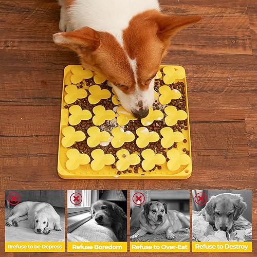 Miniatura 6 de Puzzle Feeder Alfombrilla para olfatear para perros, tapete para lamer para comer más lento, juguetes de rompecabezas para perros de razas grandes y