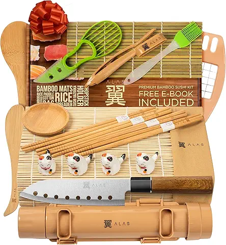 Alas Complete 20 Piece Sushi Making Set -...