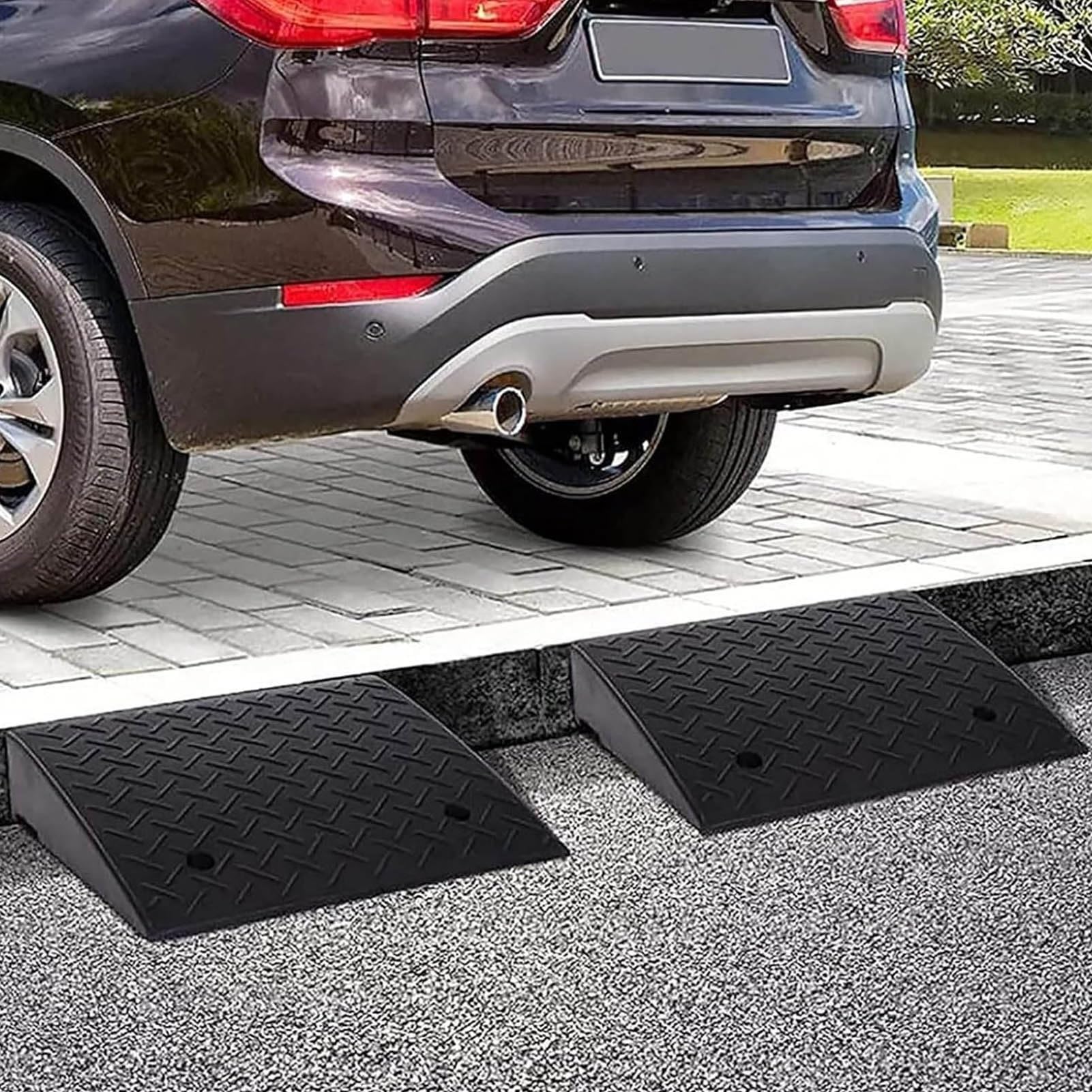 Rampa de Goma para Bordillo 5-20 cm Alto, Rampa Acceso Coche Portátil para Carretillas Elevadoras, Soches, SUV, Cortacéspedes, Quitanieves y Bicicletas(Height 5cm/2inch)