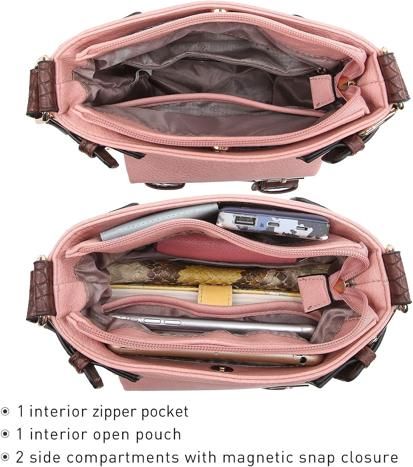 Dasein Women Lightweight Crossbody Bags Soft Vegan Leather Messenger Bag Shoulder Bag Travel Purse - Image 5