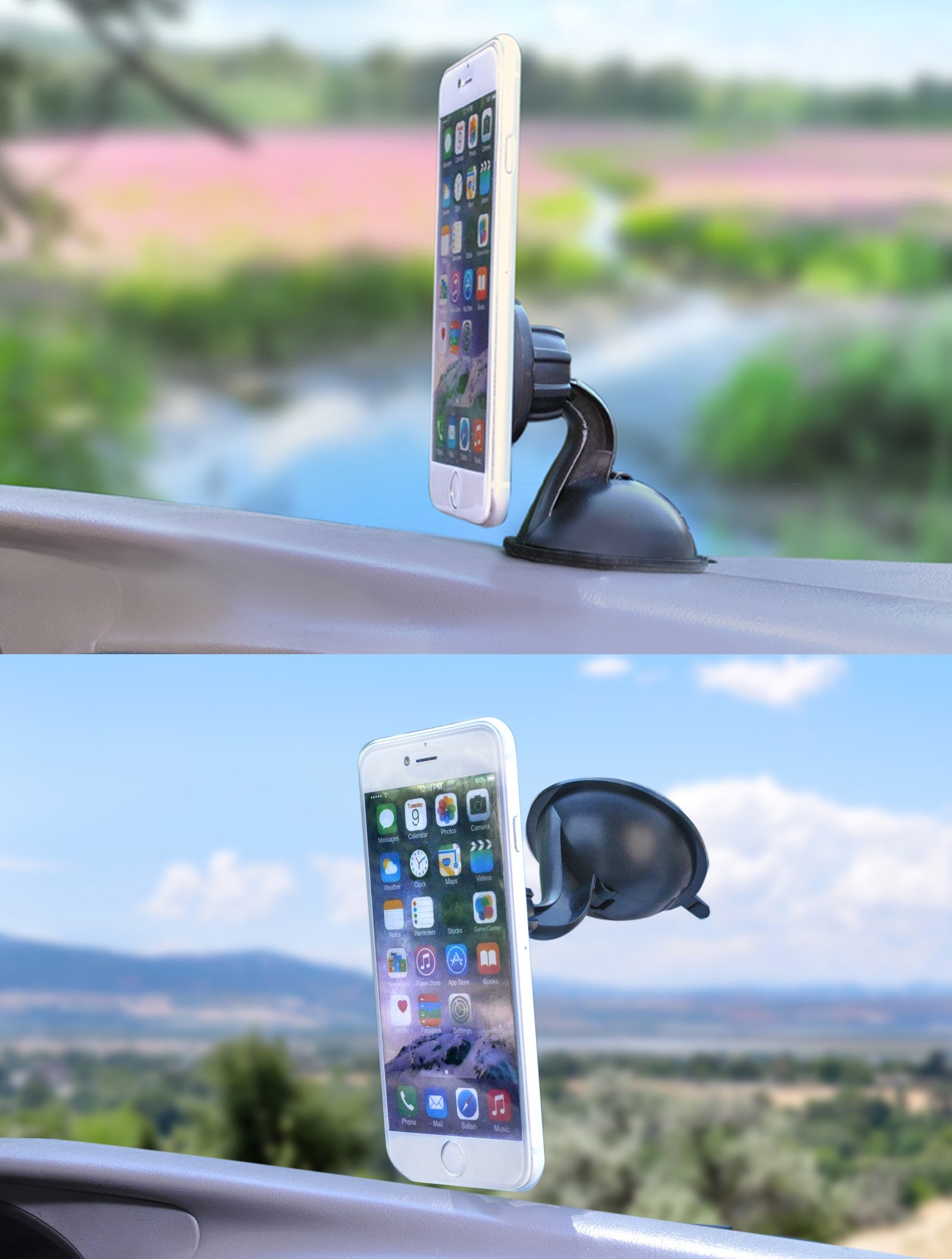 porta cellulare da auto universale con ventosa con supporto magnetico, rotazione di 360 gradi, ventosa in gel super forte, per Samsung Galaxy S7 S6 Plus Edge S5 S4 S3, Note 4 3 2, iPhone 6, iPhone 6 Plus iPhone SE 6 Plus 5S 5 C 4S, Nexus 6 5, HTC One e mo